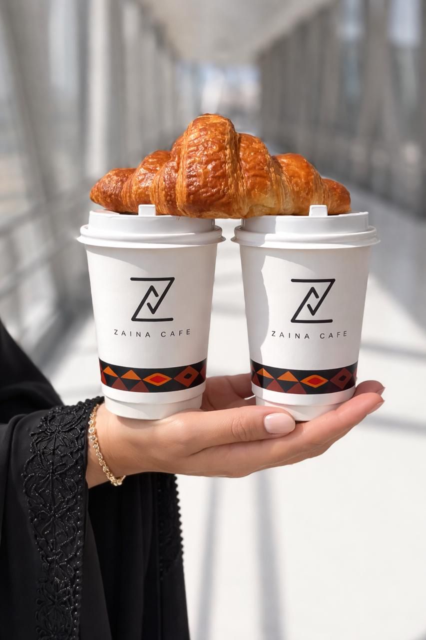 Zaina Café croissant and coffee